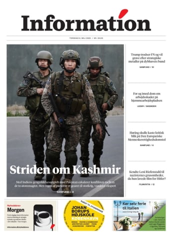 Avisens forside: Torsdag 8. maj 2025