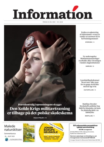 Avisens forside: Fredag 16. maj 2025