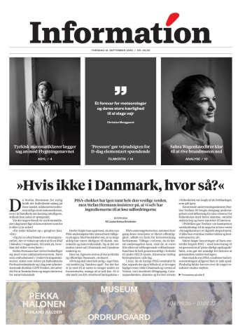 Avisens forside: Torsdag 10. september 2026