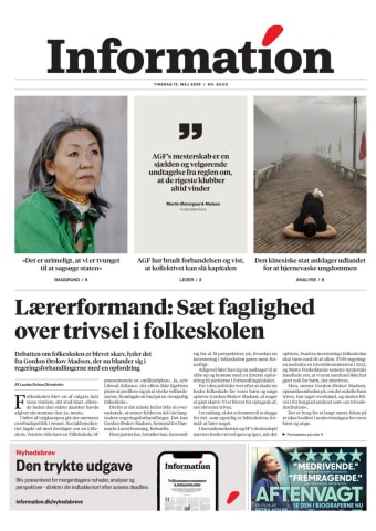 Avisens forside: Tirsdag 12. maj 2026