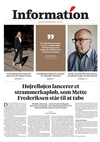 Avisens forside: Mandag 29. september 2025