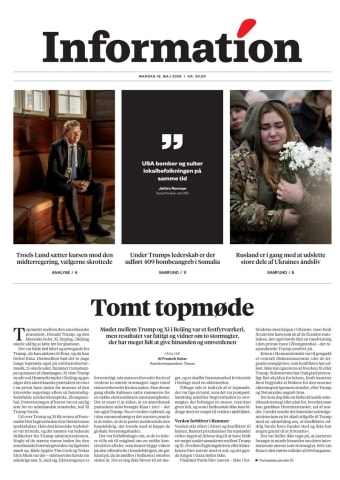 Avisens forside: Mandag 18. maj 2026