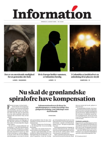 Avisens forside: Onsdag 12. august 2026