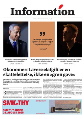 Avisens forside: Fredag 22. august 2025