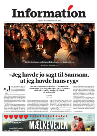 Avisens forside: Fredag 12. september 2025