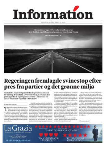 Avisens forside: Mandag 26. oktober 2026