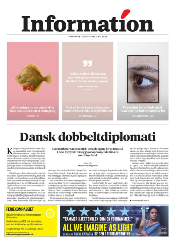 Avisens forside: Torsdag 28. august 2025