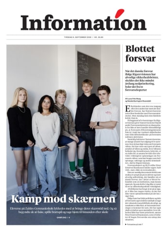 Avisens forside: Tirsdag 9. september 2025