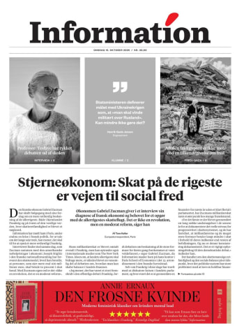 Avisens forside: Onsdag 15. oktober 2025