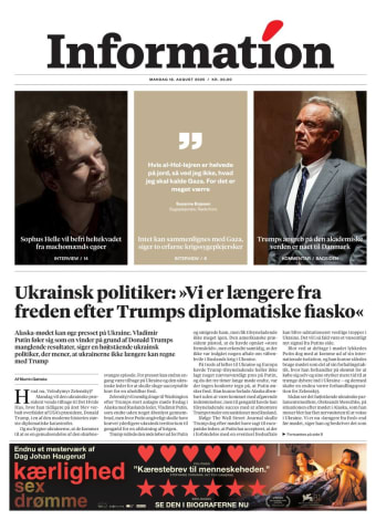 Avisens forside: Mandag 18. august 2025