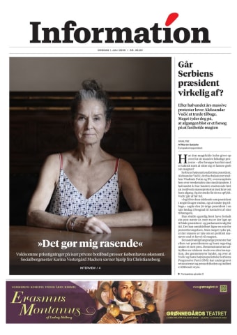 Avisens forside: Onsdag 1. juli 2026