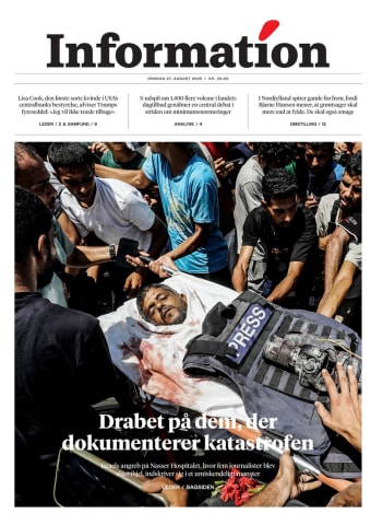 Avisens forside: Onsdag 27. august 2025