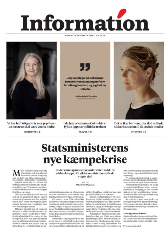 Avisens forside: Mandag 14. september 2026