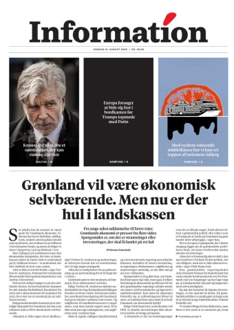 Avisens forside: Onsdag 13. august 2025