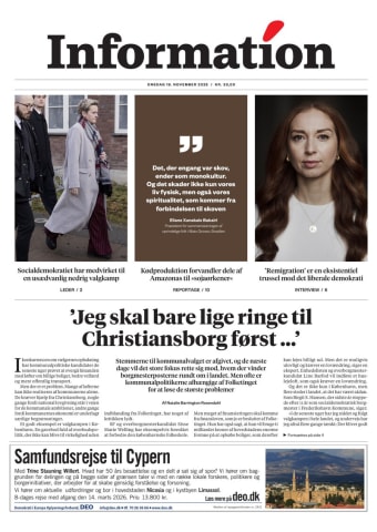 Avisens forside: Onsdag 19. november 2025