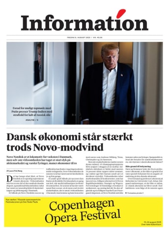 Avisens forside: Fredag 8. august 2025