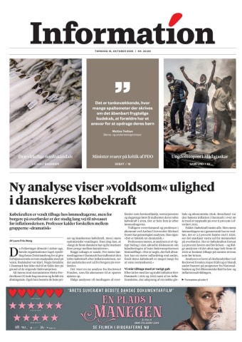 Avisens forside: Torsdag 16. oktober 2025