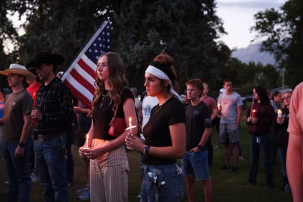 Mindehøjtidelighed for Charlie Kirk ved Utah Valley University, hvor han blev dræbt den 10. september 2025.