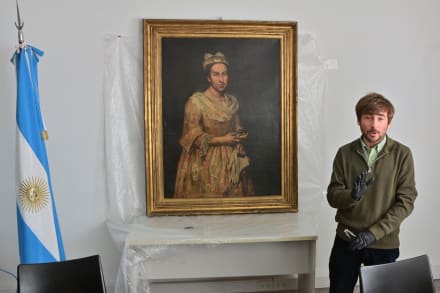 Sådan ser det ud, Giuseppe Ghislandis maleri ’Portræt af en dame (Contessa Colleoni)’, der under Anden Verdenskrig blev tvangssolgt sammen med resten af en jødisk kunsthandlers samling og nu er fundet i Argentina.