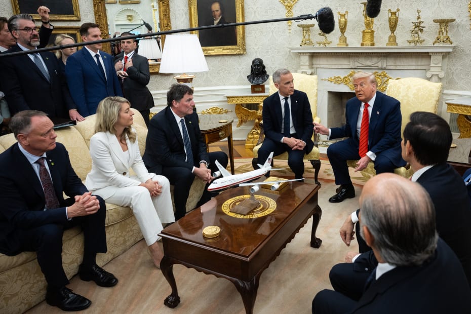 Canadas Mark Carney på besøg i Det Hvide Hus.