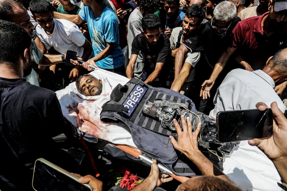 Reuters-fotografen Hossam El-Masry var blandt de dræbte efter angrebet på Nasser Hospitalet i Gaza mandag formiddag.