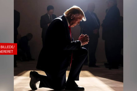 Præsident Trump har flere gange delt Ai-generede billeder og videoer af sig selv. Billedet her delte han på Truth Social i 2023.